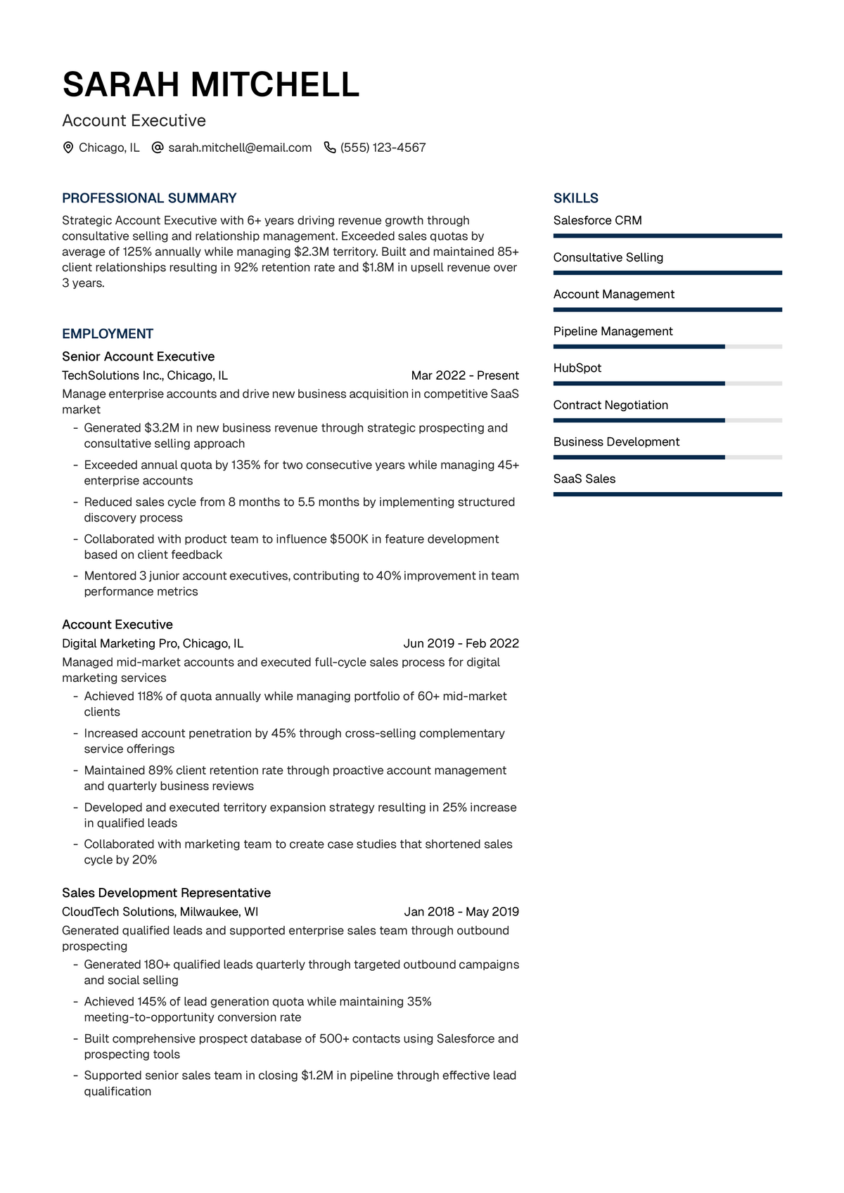Account Executive Resume Example & Writing Guide | UseResume