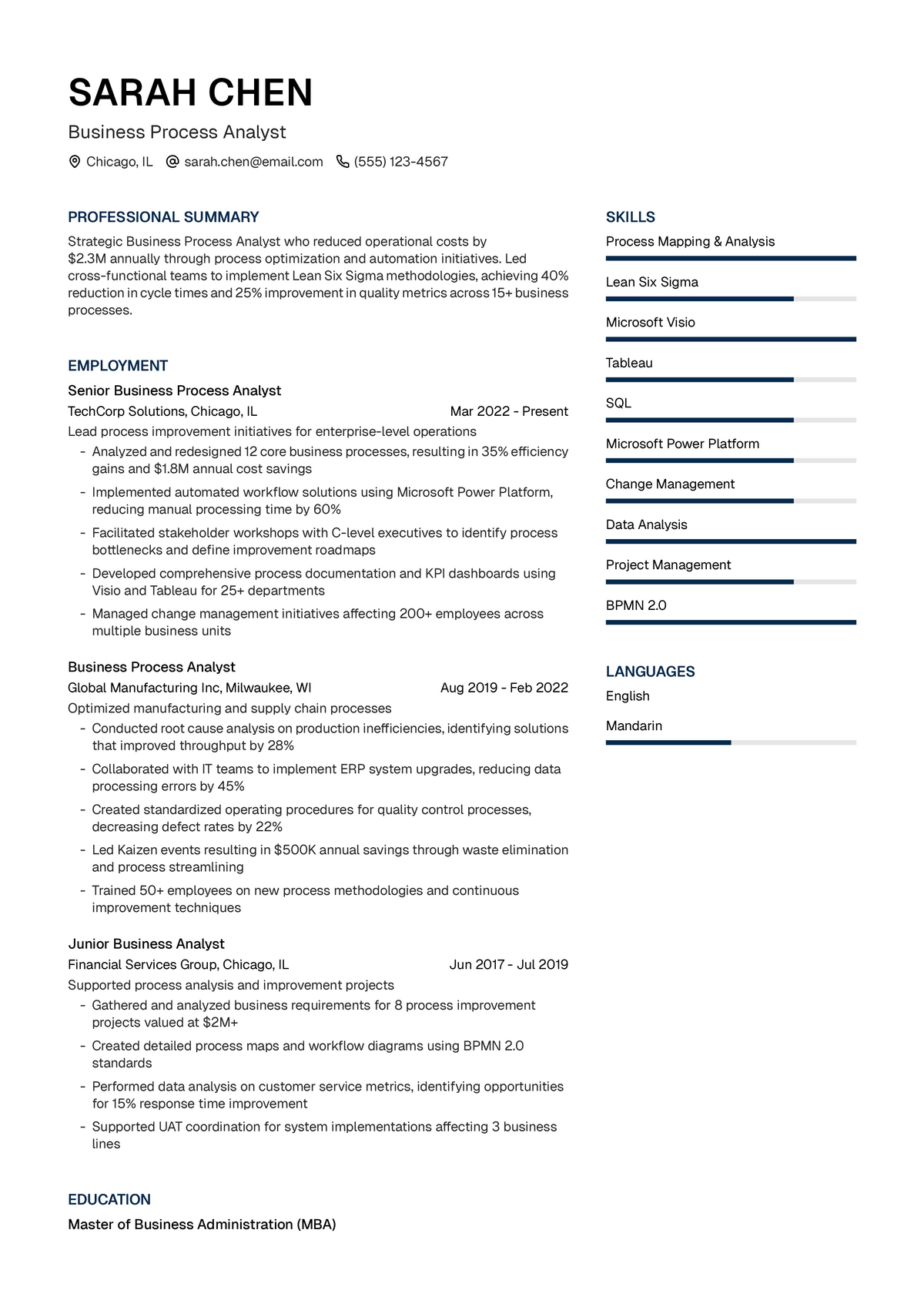 Process Analysis Example Resume Business Process Analyst Resume Example & Writing Guide | UseResume